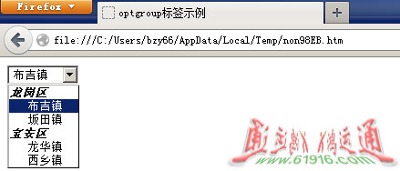 HTML optgroup˺Ч